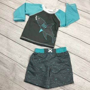 Boys Swim Trunks W/Rashguard Top 12 Mos